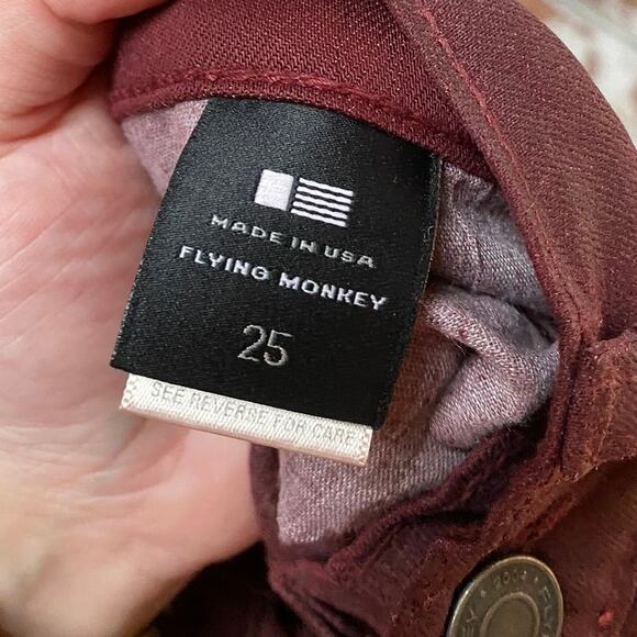 NWT Flying Monkey Platinum Maroon Wax Skinny Jeans - Picture 5 of 10